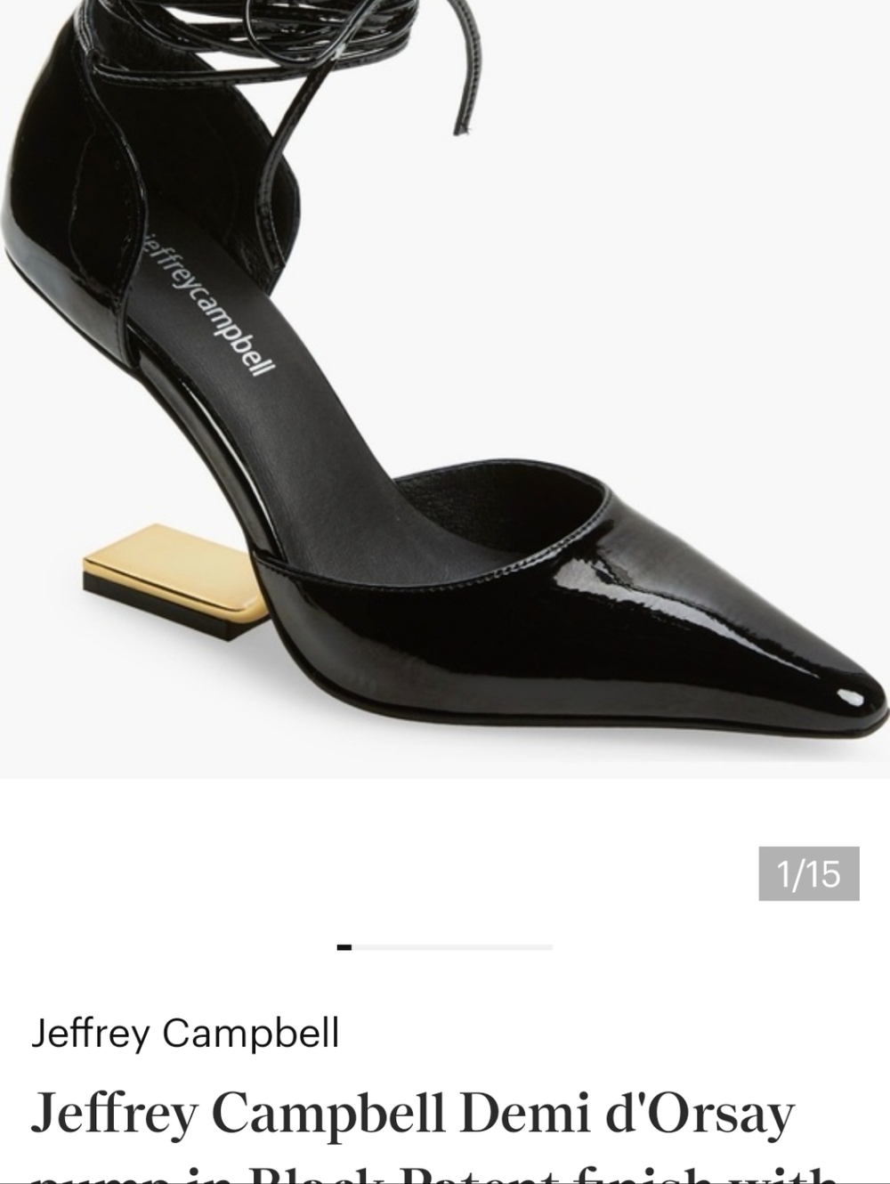 Jeffrey Campbell Demi d'Orsay gold toned heel size 9